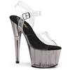Pleaser - ADORE708T Sandale à bride à la cheville, Pole dance chaussures - Chaussures de pole dance - Gris/Transparent Product image